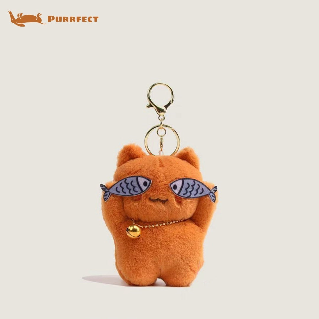 【2 for $9.99】Meowing Shy Cat with Fish Plush Toy
