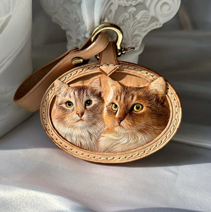 Hand-Carved Pet Portrait Leather Accessories