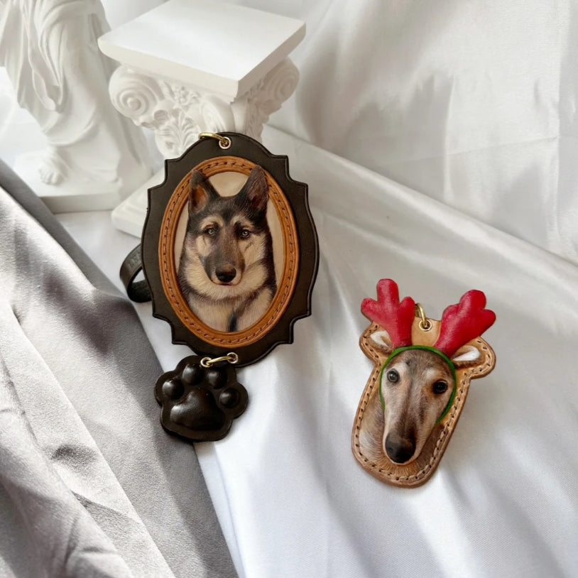 Hand-Carved Pet Portrait Leather Accessories