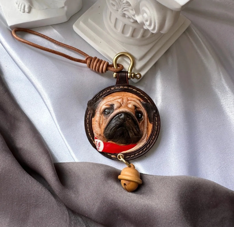 Hand-Carved Pet Portrait Leather Accessories